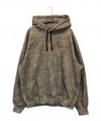 SUPREMEシュプリーム）の古着「スネークスキンスモールボックスロゴプルオーバーパーカー」｜ブラック×ベージュ