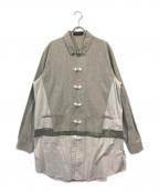 JohnUNDERCOVERジョンアンダーカバー）の古着「チャイナボタンロングシャツ」｜グレー