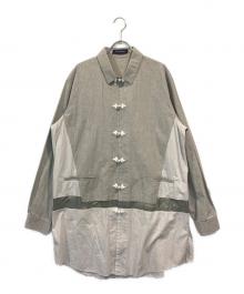 JohnUNDERCOVER（ジョンアンダーカバー）の古着「チャイナボタンロングシャツ」｜グレー