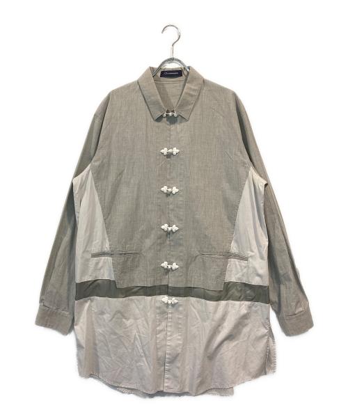 JohnUNDERCOVER（ジョンアンダーカバー）JohnUNDERCOVER (ジョンアンダーカバー) チャイナボタンロングシャツ グレー サイズ:SIZE 2の古着・服飾アイテム
