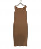 Nobleノーブル）の古着「ニットライクジョーゼット2wayワンピース」｜ベージュ