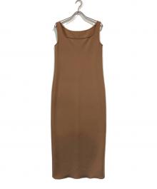 Noble（ノーブル）の古着「ニットライクジョーゼット2wayワンピース」｜ベージュ