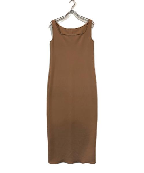 Noble（ノーブル）Noble (ノーブル) ニットライクジョーゼット2wayワンピース ベージュ サイズ:36の古着・服飾アイテム