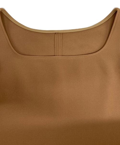 Noble（ノーブル）Noble (ノーブル) ニットライクジョーゼット2wayワンピース ベージュ サイズ:36の古着・服飾アイテム