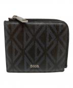 Christian Diorクリスチャン ディオール）の古着「CDダイヤモンドコンパクトウォレット」｜ネイビー