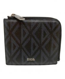 Christian Dior（クリスチャン ディオール）の古着「CDダイヤモンドコンパクトウォレット」｜ネイビー