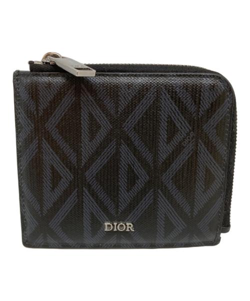 Christian Dior（クリスチャン ディオール）Christian Dior (クリスチャン ディオール) CDダイヤモンドコンパクトウォレット ネイビーの古着・服飾アイテム
