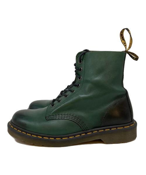 Dr.Martens（ドクターマーチン）Dr.Martens (ドクターマーチン) グラデーション8ホールブーツ グリーン×ブラック サイズ:7の古着・服飾アイテム