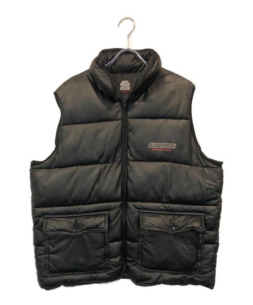 BlackEyePatch（ブラックアイパッチ）BlackEyePatch (ブラックアイパッチ) レーシングロゴ中綿ベスト ブラック サイズ:SIZE Mの古着・服飾アイテム