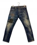 GABRIELE PASINIガブリエレパジーニ）の古着「パッチワークデニムパンツ」｜インディゴ