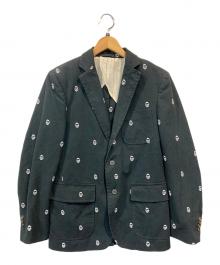 LARDINI×WOOSTER（ラルディーニ×ニックウースター）の古着「NICK WOOSTERモチーフ刺繍ジャケット」｜ブラック