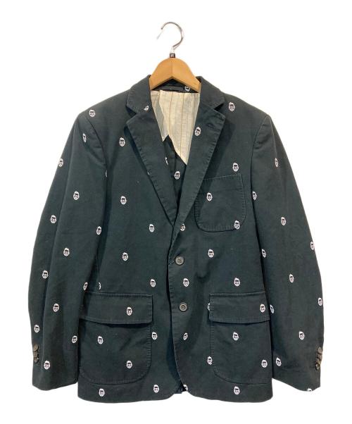 LARDINI（ラルディーニ）LARDINI (ラルディーニ) WOOSTER (ニックウースター) NICK WOOSTERモチーフ刺繍ジャケット ブラック サイズ:４８の古着・服飾アイテム
