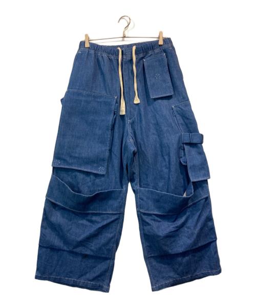 SASQUATCHfabrix.（サスクワッチファブリックス）SASQUATCHfabrix. (サスクワッチファブリックス) ユーテリティフルフラップデニムパンツ インディゴ サイズ:Mの古着・服飾アイテム