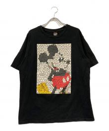 NUMBER (N)INE×DISNEY（ナンバーナイン×ディズニー）の古着「クラックミッキープリントTシャツ」｜ブラック