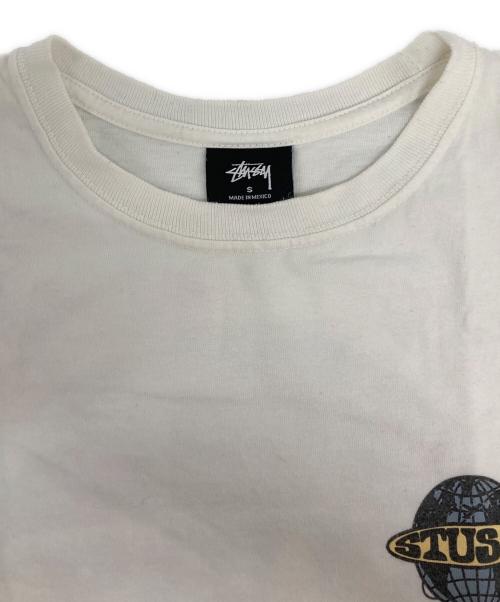 stussy（ステューシー）stussy (ステューシー) プラネットプリントTシャツ ホワイト サイズ:Sの古着・服飾アイテム