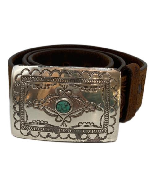 TONY LAMA（トニーラマ）TONY LAMA (トニーラマ) ターコイズバックルベルト ブラウンの古着・服飾アイテム