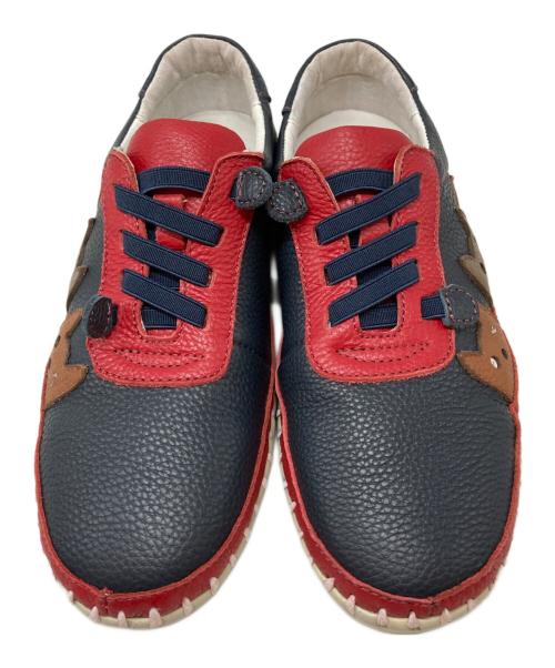 estacion（エスタシオ）estacion (エスタシオ) いぬねこモチーフ本革カジュアルシューズ ネイビー サイズ:23.5cmの古着・服飾アイテム