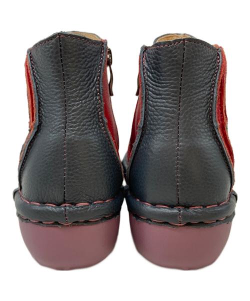 estacion（エスタシオ）estacion (エスタシオ) うずまきデザイン本革ショートブーツ ネイビー サイズ:Mの古着・服飾アイテム