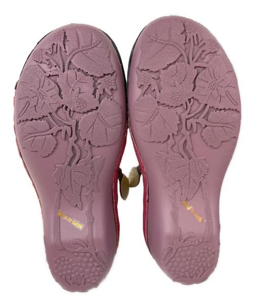 estacion（エスタシオ）estacion (エスタシオ) フラワー×フリルモチーフ本革厚底パンプス ブラウン サイズ:Lの古着・服飾アイテム