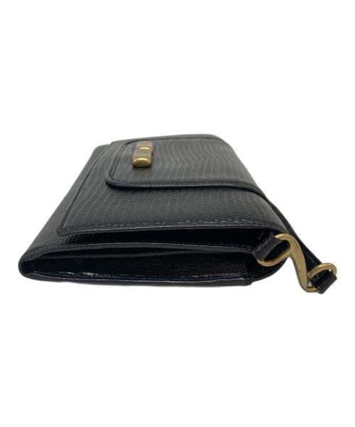 TOFF&LOADSTONE（トフアンドロードストーン）TOFF&LOADSTONE (トフアンドロードストーン) リザード型押しレザー3WAYお財布ポシェット ブラックの古着・服飾アイテム