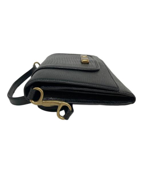 TOFF&LOADSTONE（トフアンドロードストーン）TOFF&LOADSTONE (トフアンドロードストーン) リザード型押しレザー3WAYお財布ポシェット ブラックの古着・服飾アイテム