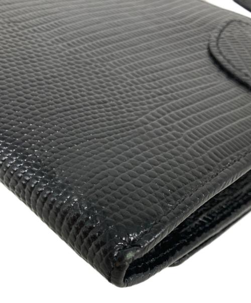 TOFF&LOADSTONE（トフアンドロードストーン）TOFF&LOADSTONE (トフアンドロードストーン) リザード型押しレザー3WAYお財布ポシェット ブラックの古着・服飾アイテム