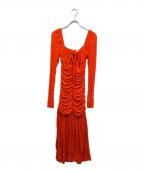 GANNIガニー）の古着「フロントギャザーワンピース」｜オレンジ