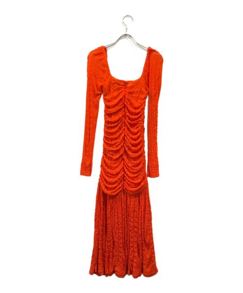GANNI（ガニー）GANNI (ガニー) フロントギャザーワンピース オレンジ サイズ:34の古着・服飾アイテム