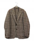 UNIVERSAL LANGUAGE×ANGELICOユニバーサルランゲージ×アンジェリコ）の古着「アンコンチェック段返り3Bジャケット」｜ブラウン×グレー
