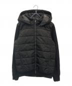 BLACK LABEL CRESTBRIDGEブラックレーベル クレストブリッジ）の古着「切替 シャドーチェック 中綿ジャケット」｜ブラック