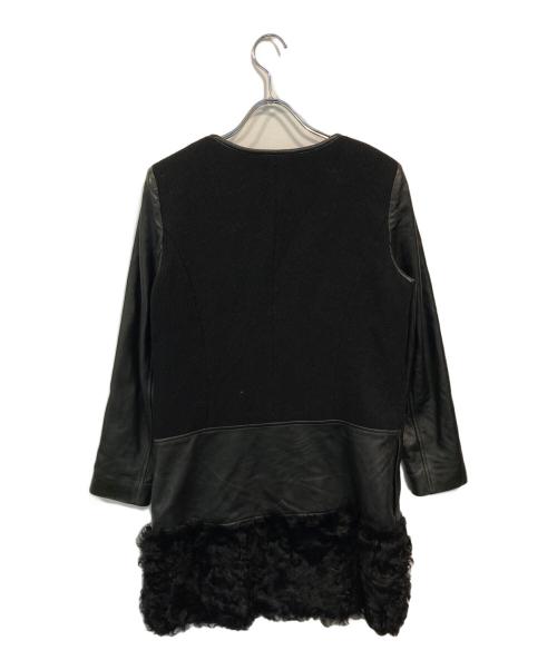 Diagram GRACE CONTINENTAL（ダイアグラム グレースコンチネンタル）Diagram GRACE CONTINENTAL (ダイアグラム グレースコンチネンタル) ラムレザー切替コート ブラック サイズ:36の古着・服飾アイテム