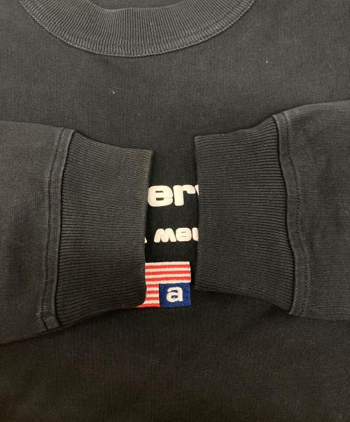 ALEXANDER WANG（アレキサンダー・ワン）ALEXANDER WANG (アレキサンダーワン) ロゴ刺繍ロングスリーブカットソー ブラック サイズ:Mの古着・服飾アイテム
