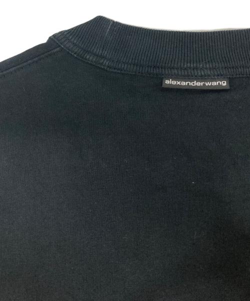 ALEXANDER WANG（アレキサンダー・ワン）ALEXANDER WANG (アレキサンダーワン) ロゴ刺繍ロングスリーブカットソー ブラック サイズ:Mの古着・服飾アイテム