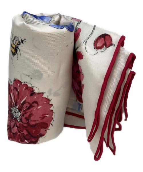 Christian Dior（クリスチャン ディオール）Christian Dior (クリスチャン ディオール) フロリレージョスクエアスカーフ ホワイトの古着・服飾アイテム