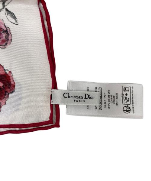 Christian Dior（クリスチャン ディオール）Christian Dior (クリスチャン ディオール) フロリレージョスクエアスカーフ ホワイトの古着・服飾アイテム
