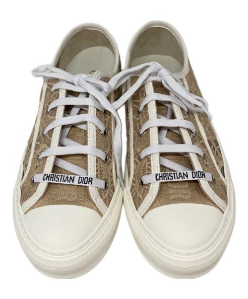 Christian Dior（クリスチャン ディオール）Christian Dior (クリスチャン ディオール) ウォーキンディオールレース切替スニーカー ベージュ サイズ:SIZE 38の古着・服飾アイテム