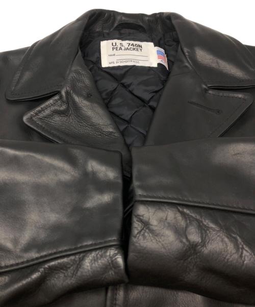 Schott（ショット）Schott (ショット) レザーPコート ブラック サイズ:42の古着・服飾アイテム