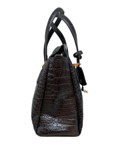 LEATHER JEWELS（レザージュエルズ）leather jewels (レザージュエルズ) クロコ型押しトートバッグ ブラックの古着・服飾アイテム