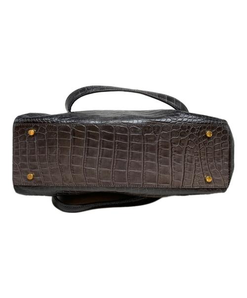 LEATHER JEWELS（レザージュエルズ）leather jewels (レザージュエルズ) クロコ型押しトートバッグ ブラックの古着・服飾アイテム