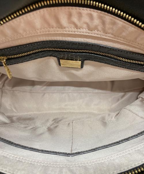 LEATHER JEWELS（レザージュエルズ）leather jewels (レザージュエルズ) クロコ型押しトートバッグ ブラックの古着・服飾アイテム