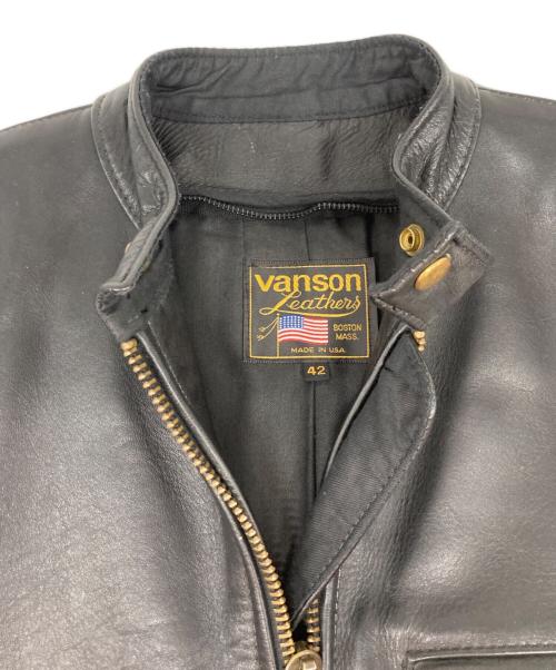 VANSON（バンソン）VANSON (バンソン) シングルライダースジャケット ブラック サイズ:42の古着・服飾アイテム