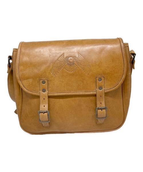 RRL（ダブルアールエル）RRL (ダブルアールエル) イーグル刺繍レザーショルダーバッグ ブラウンの古着・服飾アイテム