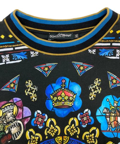 DOLCE & GABBANA（ドルチェ＆ガッバーナ）DOLCE & GABBANA (ドルチェ＆ガッバーナ) Carolvs Magnvs TEE ブラック サイズ:XLの古着・服飾アイテム