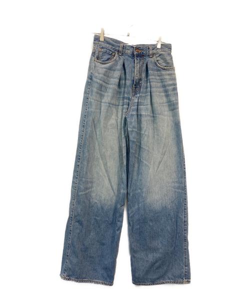 haikure（ハイクル）HAIKURE (ハイクル) ハイライズ フロントタック テンセルデニムパンツ インディゴ サイズ:25の古着・服飾アイテム