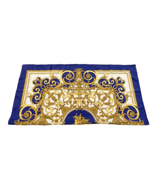 HERMES（エルメス）HERMES (エルメス) カレ90 ネイビー×ベージュの古着・服飾アイテム