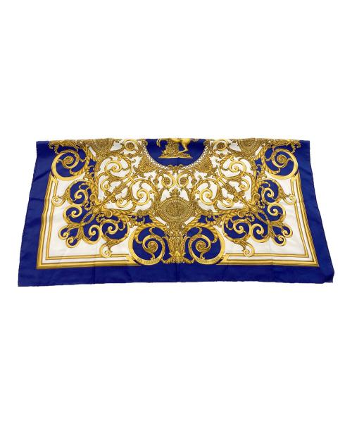 HERMES（エルメス）HERMES (エルメス) カレ90 ネイビー×ベージュの古着・服飾アイテム