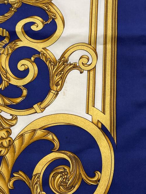 HERMES（エルメス）HERMES (エルメス) カレ90 ネイビー×ベージュの古着・服飾アイテム