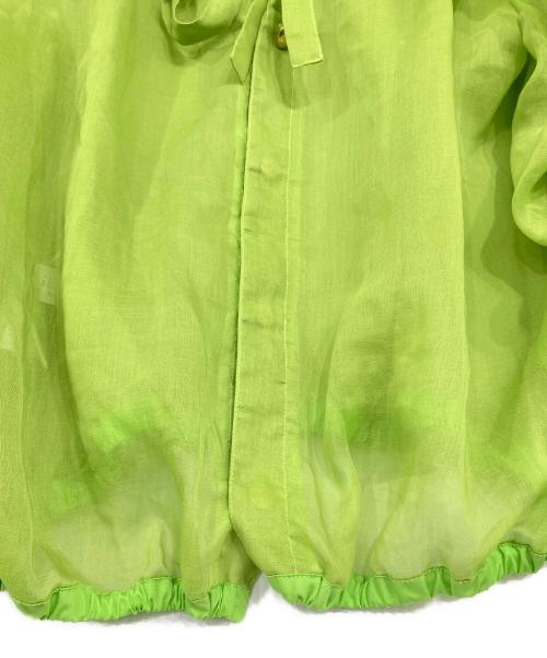 iDea Luce（イデア ルーチェ）iDea Luce (イデア ルーチェ) 金ハートボタンバフスリーブブシアーラウス グリーン サイズ:Fの古着・服飾アイテム