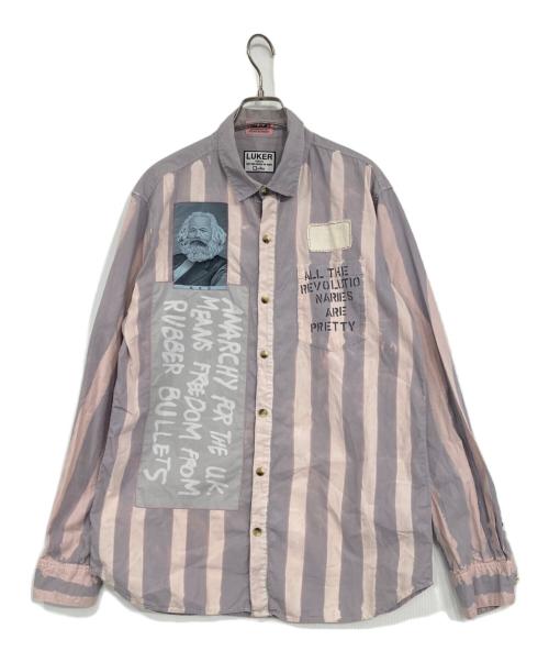 PEEL&LIFT（ピールアンドリフト）PEEL&LIFT (ピールアンドリフト) ANARCHY BLEACH SHIRT グレー サイズ:Lの古着・服飾アイテム