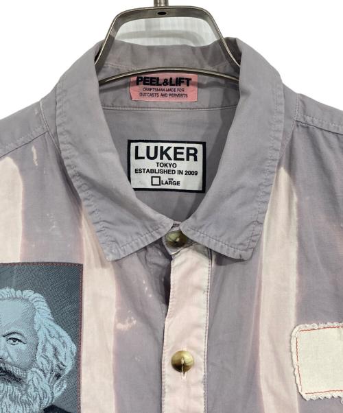 PEEL&LIFT（ピールアンドリフト）PEEL&LIFT (ピールアンドリフト) ANARCHY BLEACH SHIRT グレー サイズ:Lの古着・服飾アイテム